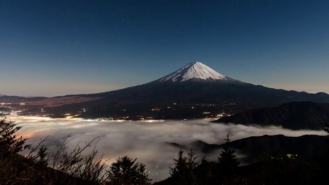从新岛山口拍摄的富士山延时照片视频素材