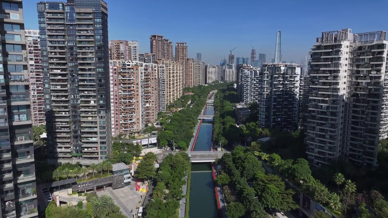 深圳后海中心河沿岸的住宅视频素材