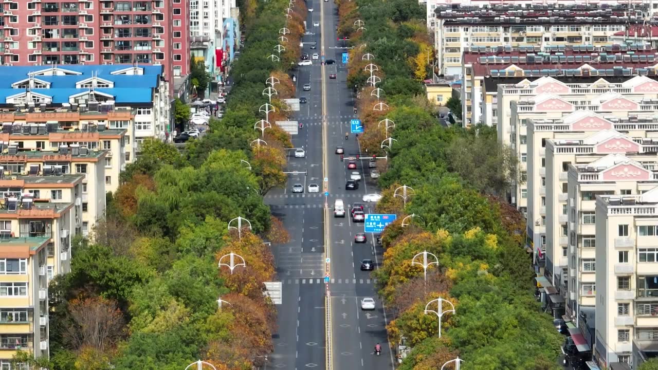 航拍北京密云城区秋天风景视频下载