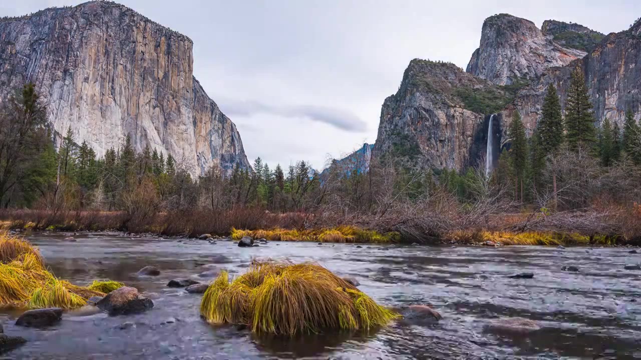 美国加州著名风景区国家公园优胜美地自然风景延时摄影视频下载
