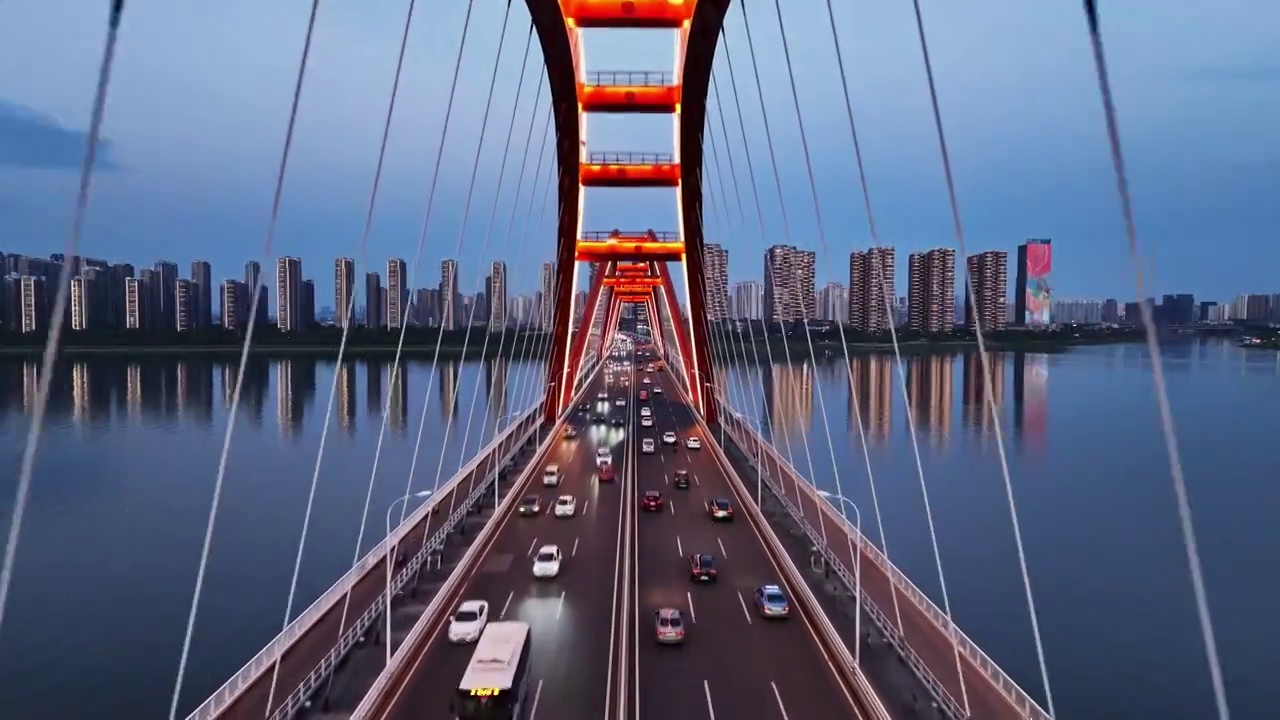 湖南长沙福元路大桥航拍视频下载