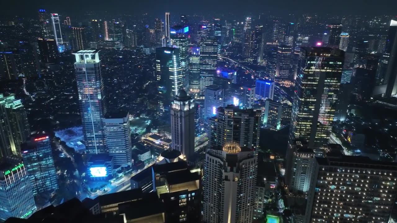 印度尼西亚雅加达城市高楼建筑航拍风光视频下载