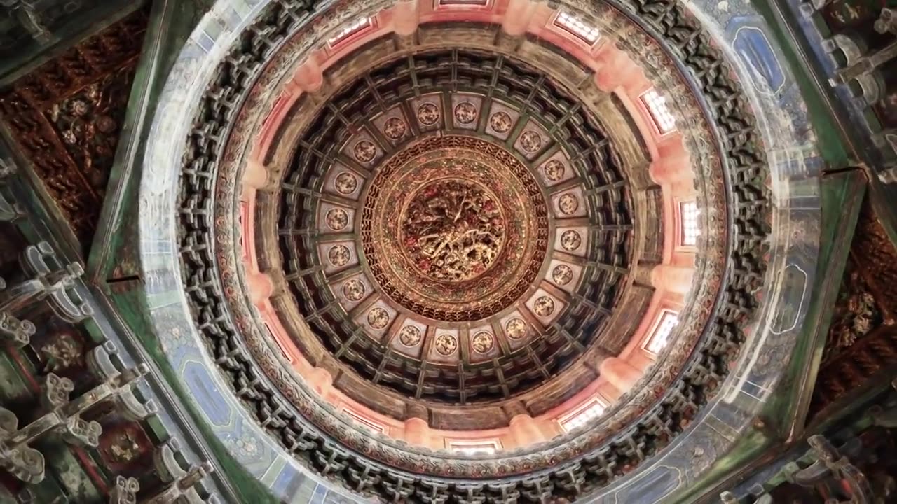 故宫古建筑圆形穹顶旋转视频素材