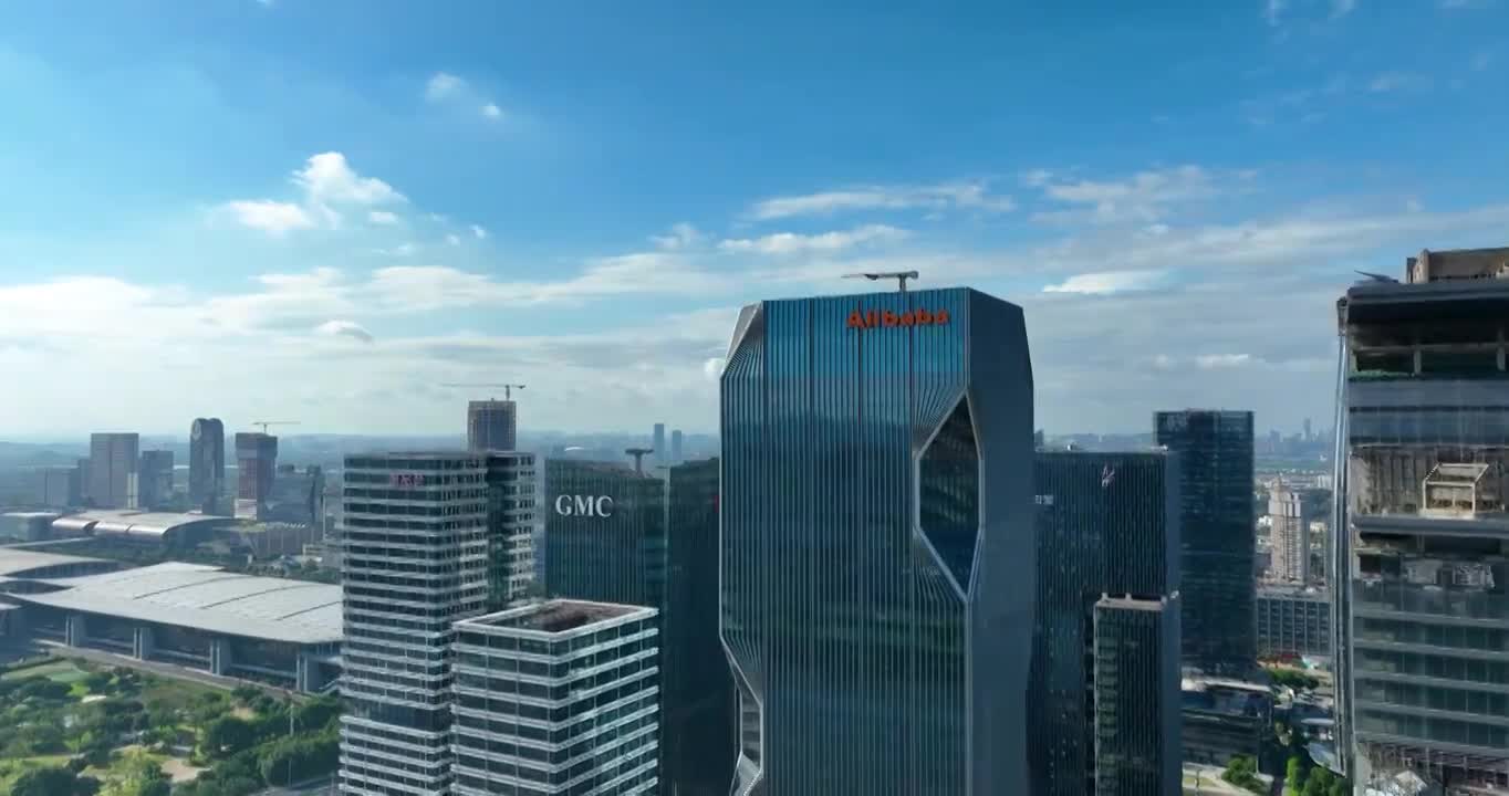 广州珠江新城磨碟沙航拍视频素材