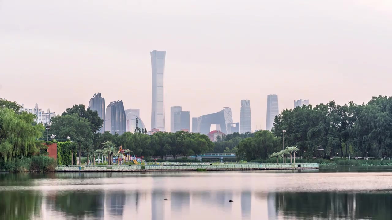 北京城市天际线日转夜延时摄影视频下载