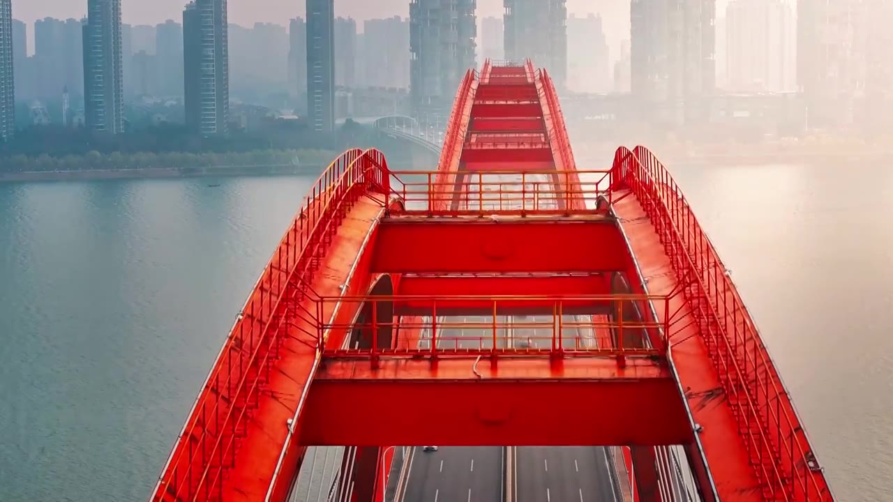 4k长沙湘江福元路大桥航拍视频素材
