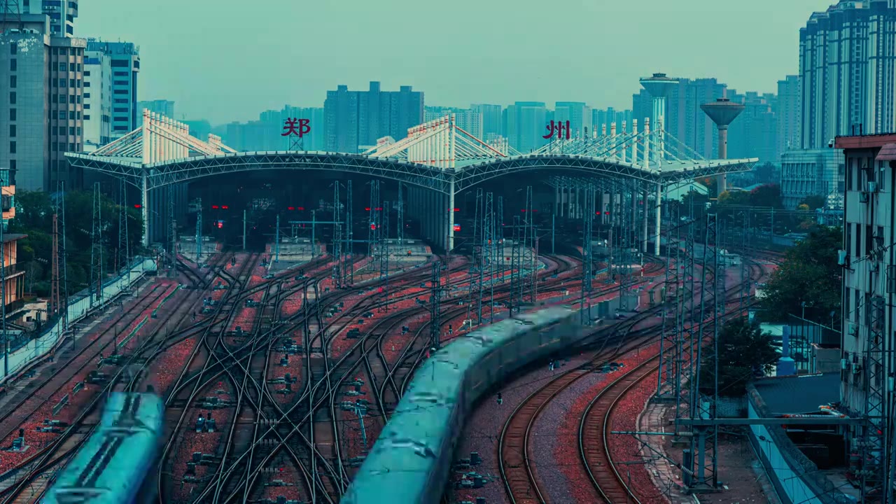 郑州火车站延时摄影视频下载