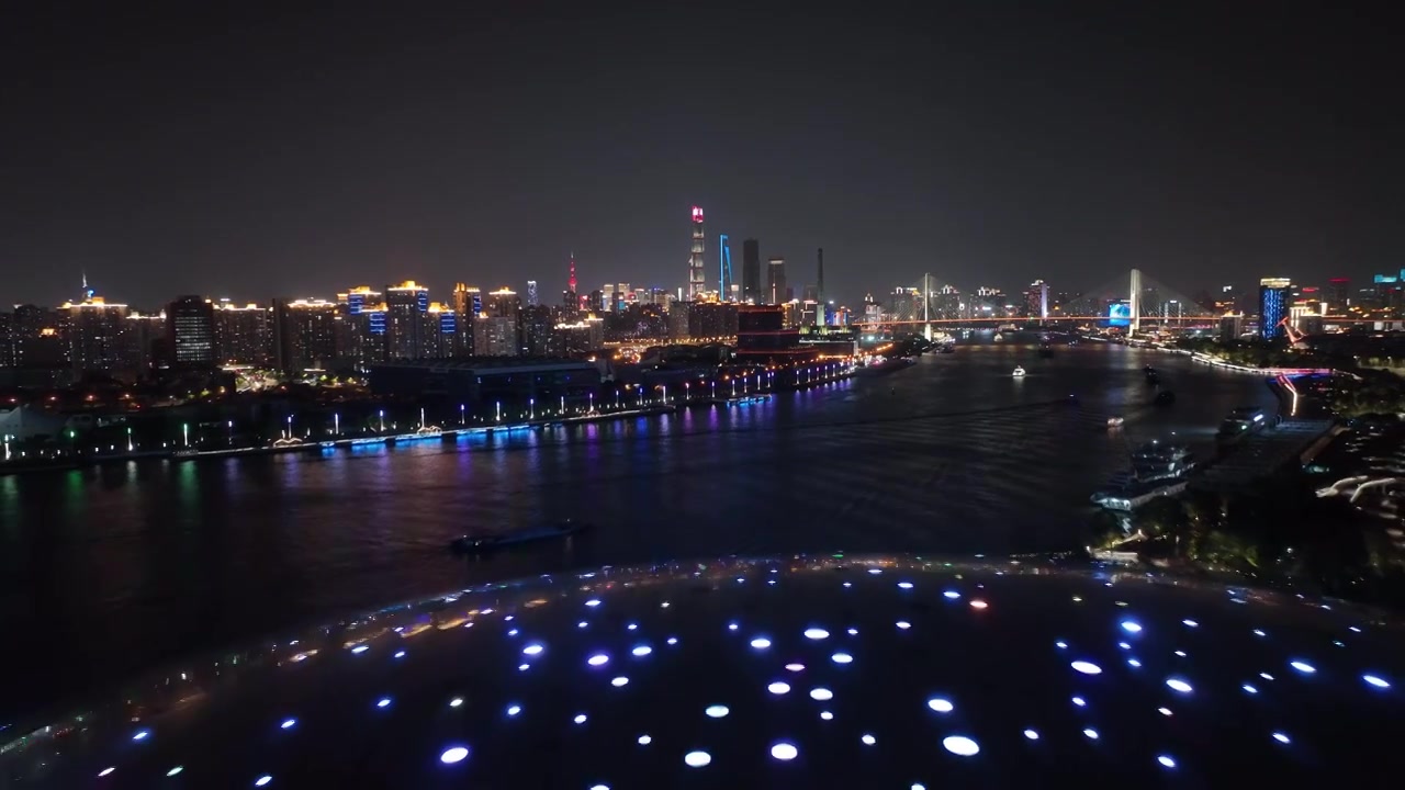 航拍上海世博园夜景视频下载