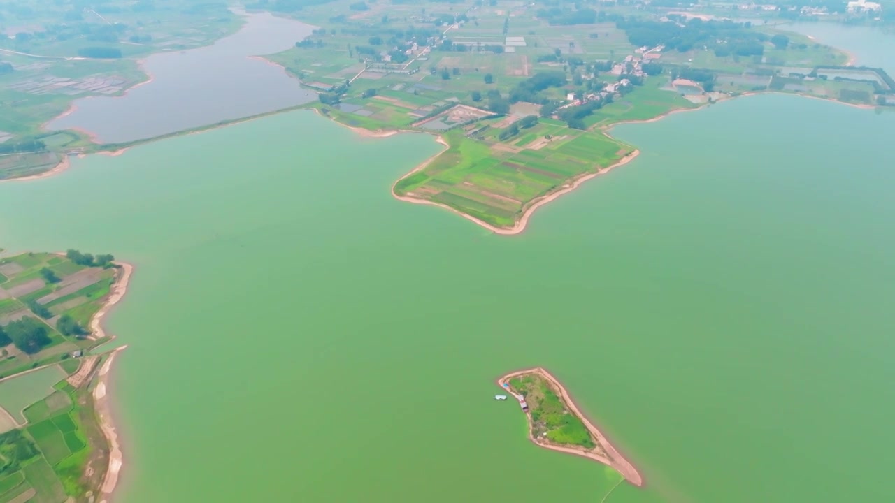 信阳淮滨淮南湿地保护区兔子湖水库视频下载