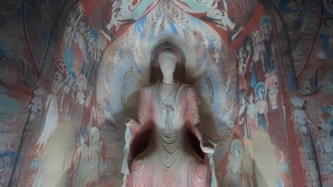 敦煌莫高窟285洞窟壁画雕塑视频下载