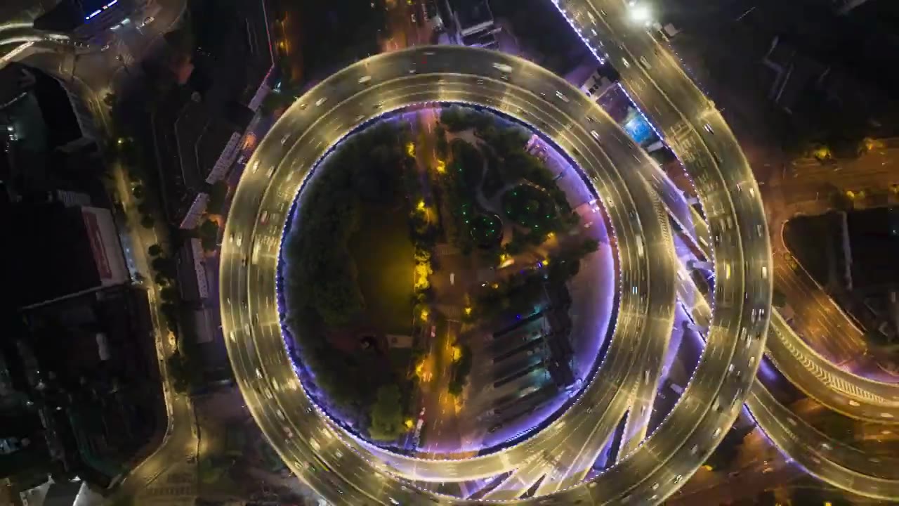 城市交通-上海南浦大桥引桥段圆盘视频素材