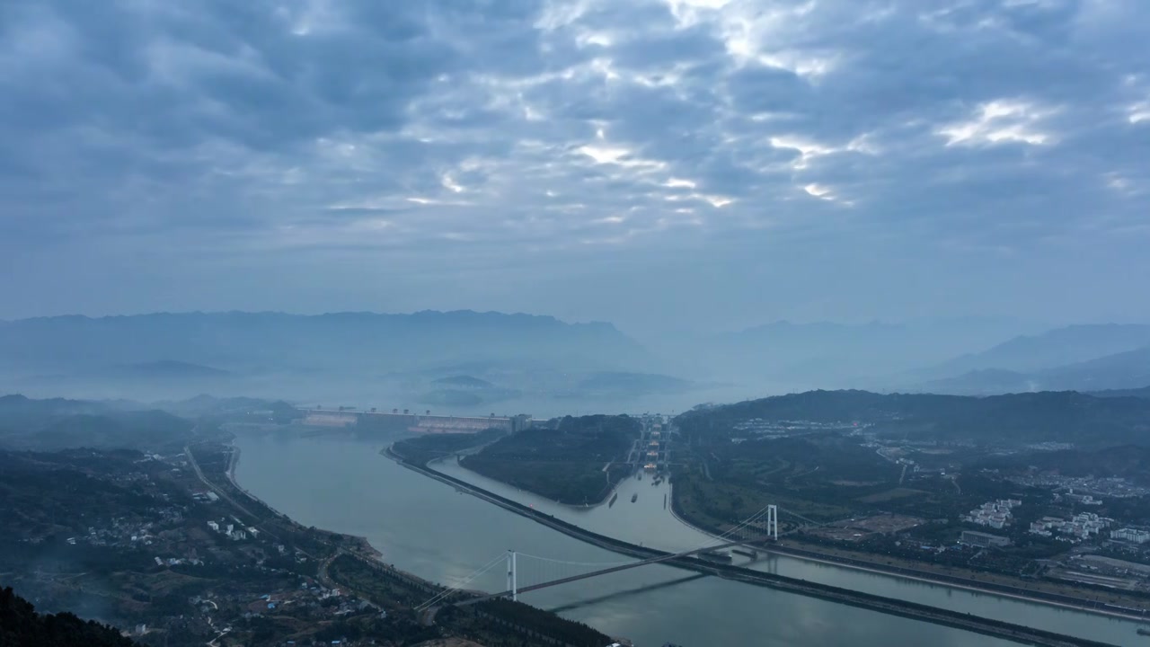 三峡大坝入夜延时视频素材