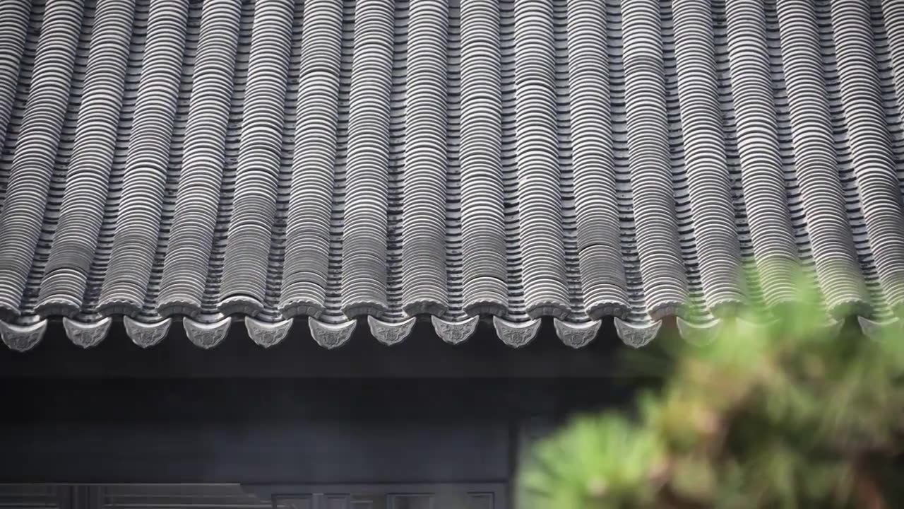 中式合院屋檐视频下载