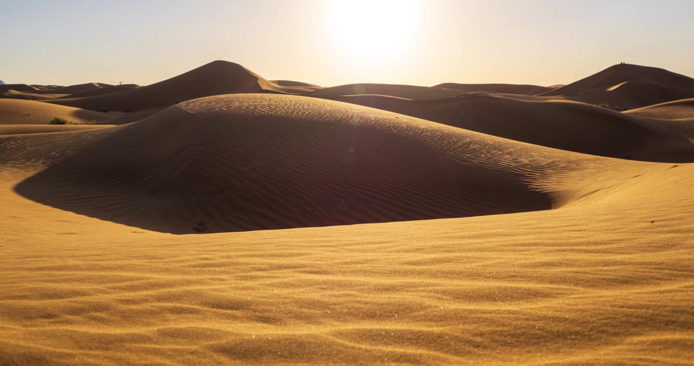腾格里沙漠景观延时摄影视频下载
