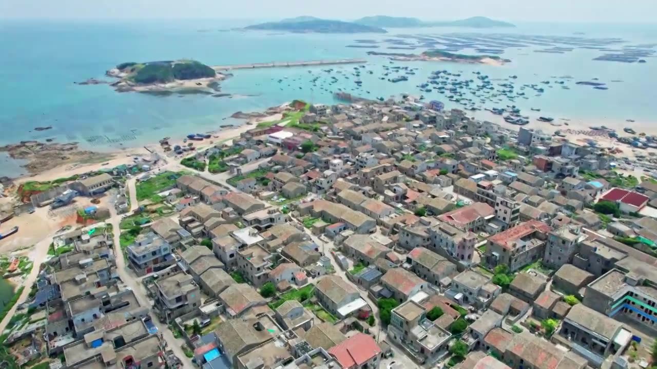福建福州市平潭岛流水村和海湾码头视频下载