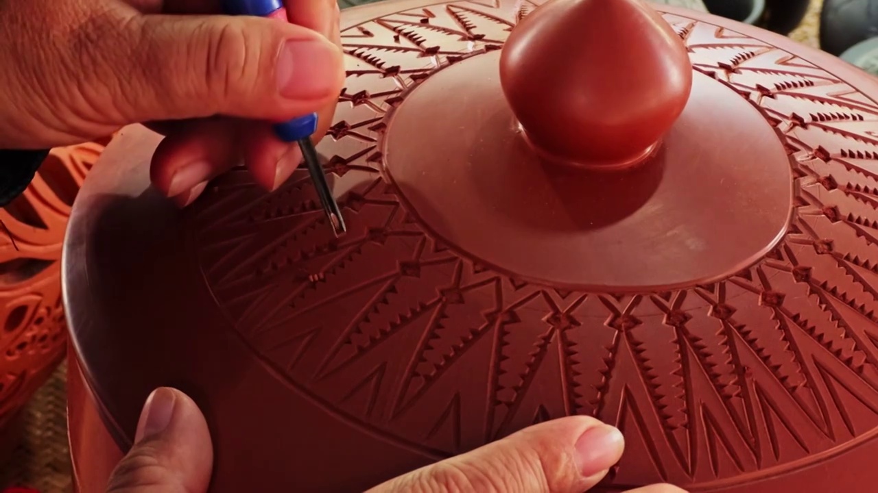 非遗 传承 土陶 雕刻 制作视频素材