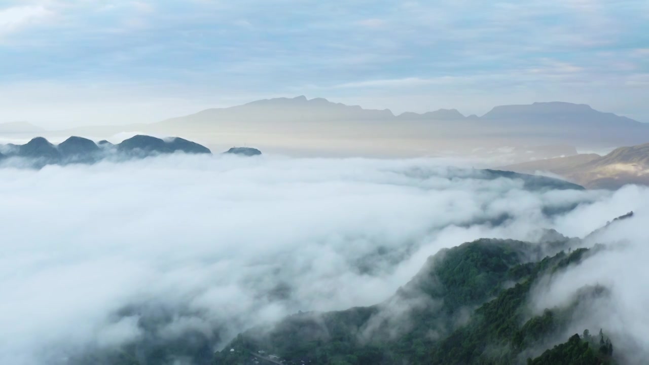 唯美大气自然风光震撼云雾流动云海风景视频下载