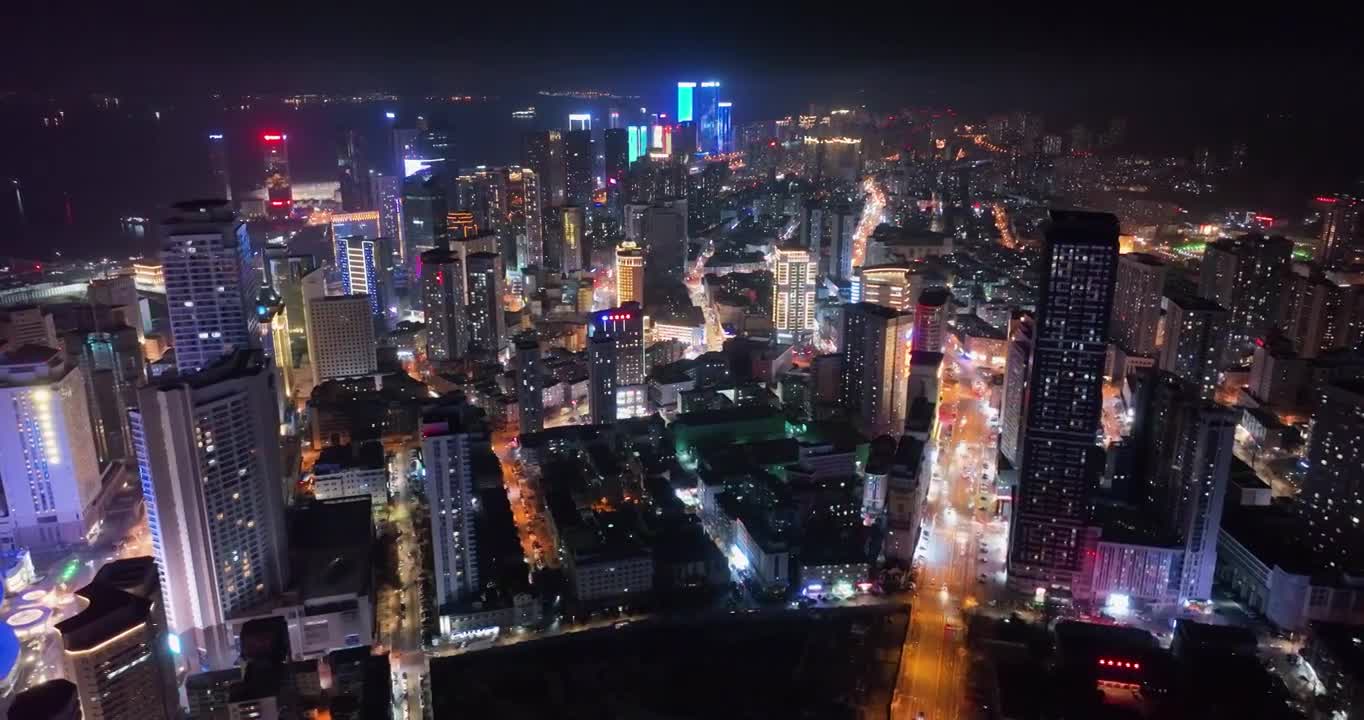 大连城市夜景中山广场视频下载