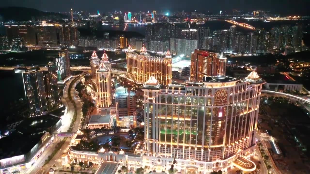 澳门银河酒店航拍夜景视频下载