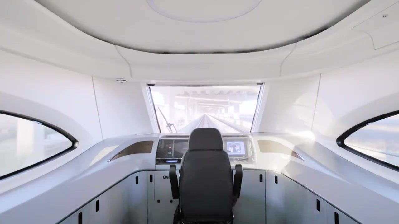 高速行驶自动驾驶列车驾驶室视频下载