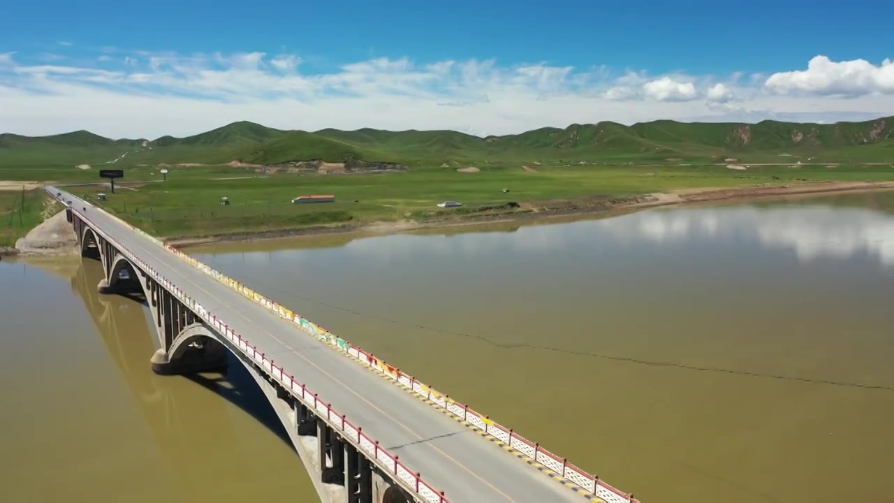 原创 甘肃甘南玛曲县天下黄河第一桥景区视频下载