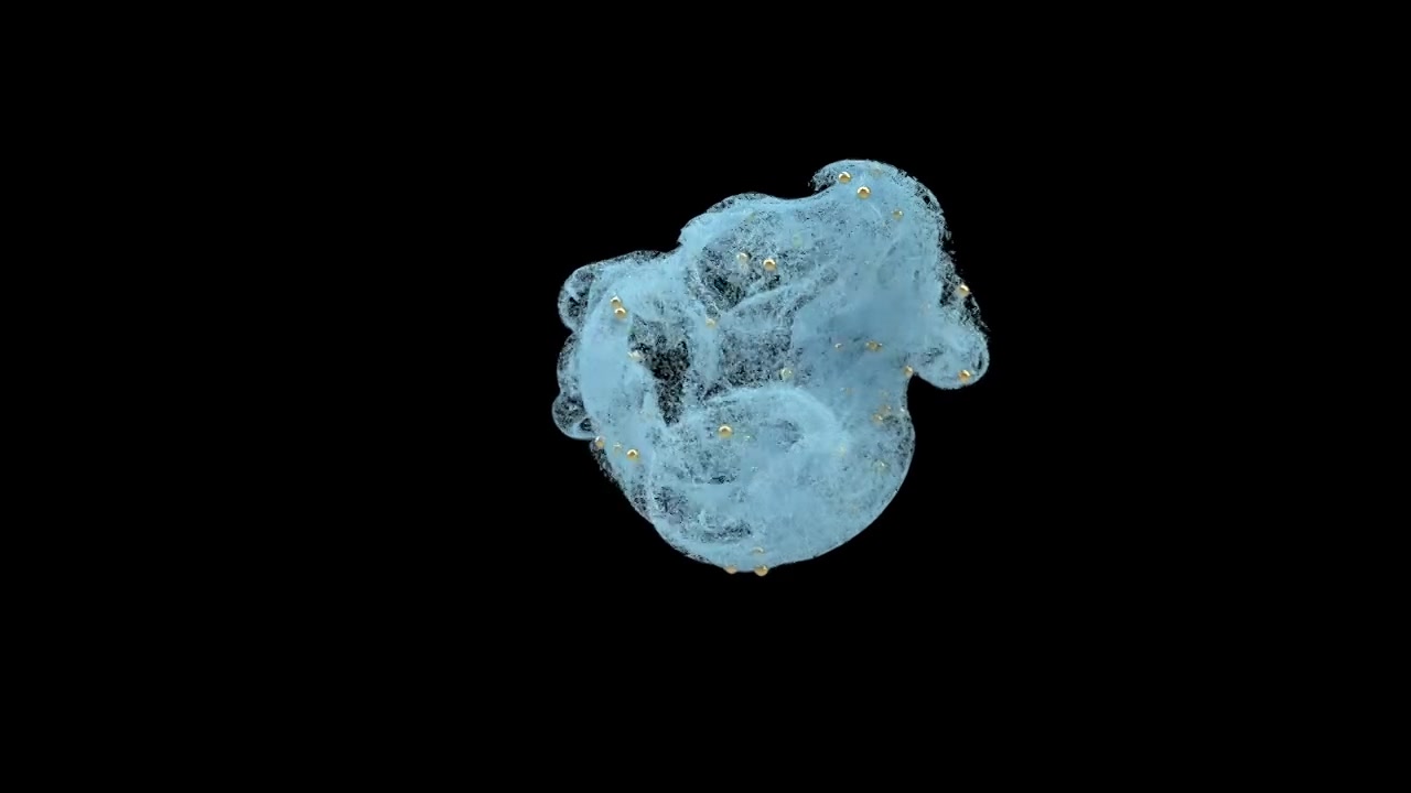 黑色夜空中蓝色粒子扩张创意片头3D素材视频下载