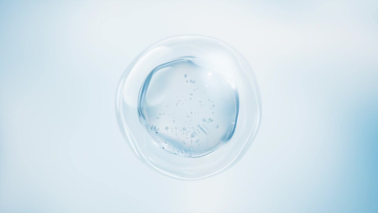 蓝色透明水珠气泡3D渲染视频下载
