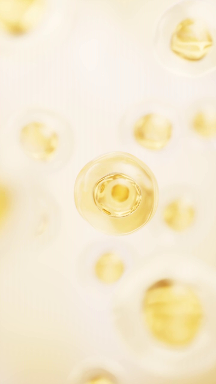 透明金色细胞生物科技背景3D渲染视频素材