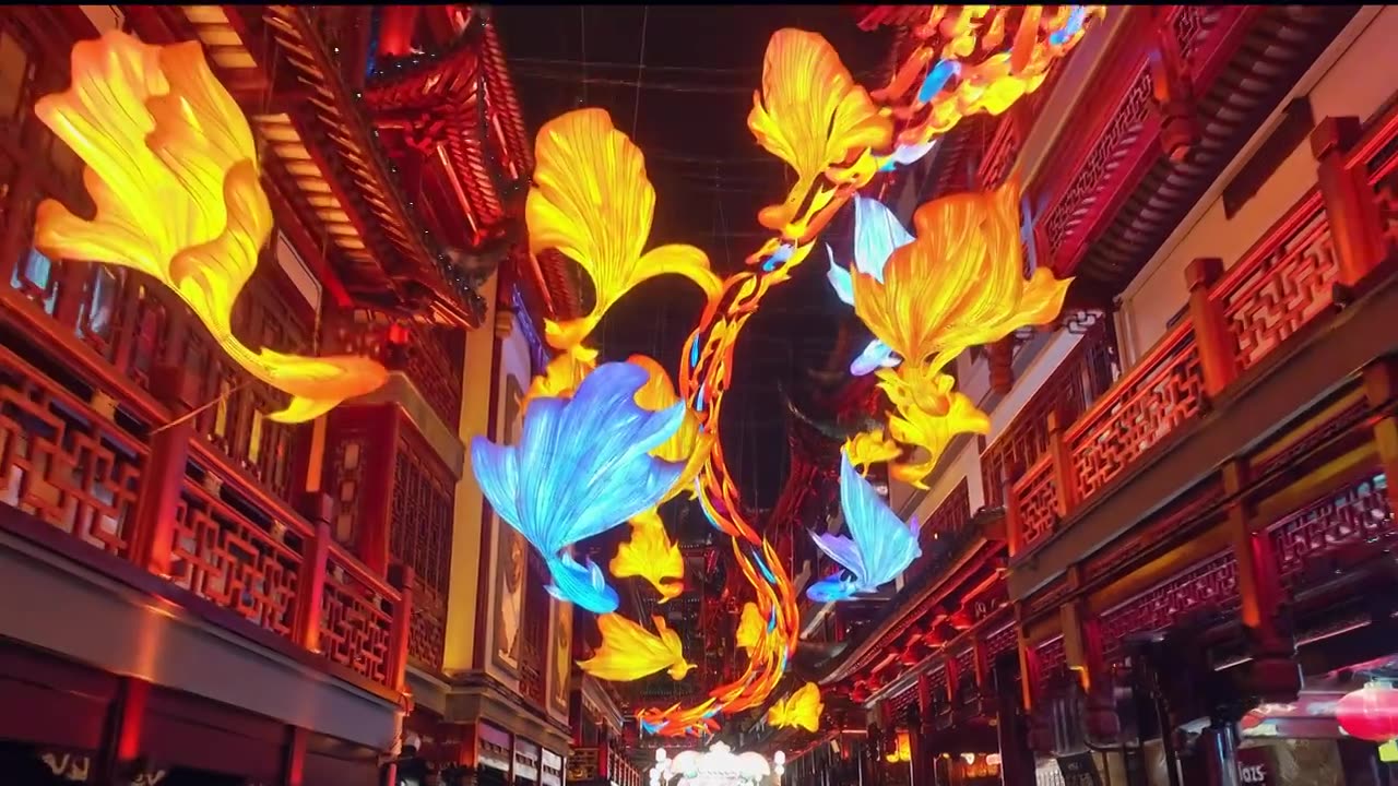 上海灯会 龙年 豫园灯会 春节 张灯结彩视频下载