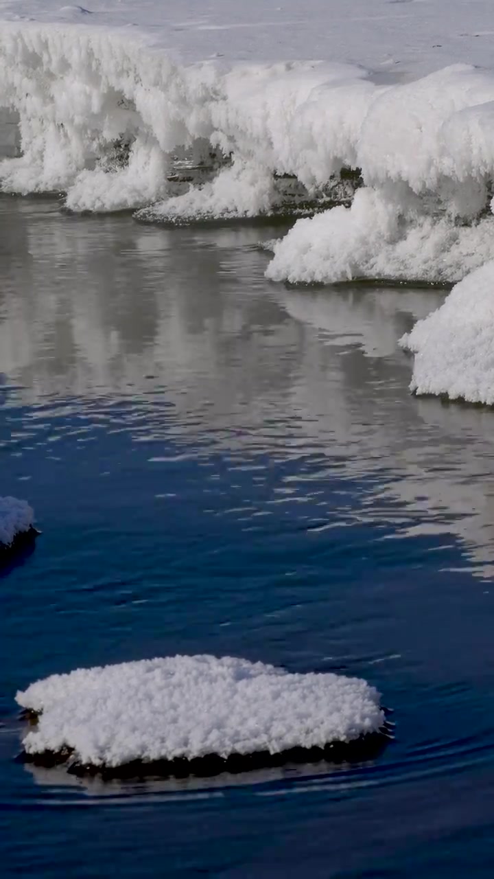 黑龙江冬天不冻河风景，冰河视频下载