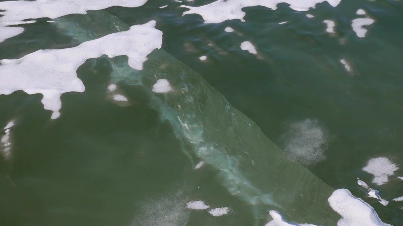 冬天冻结的河面纹理视频素材
