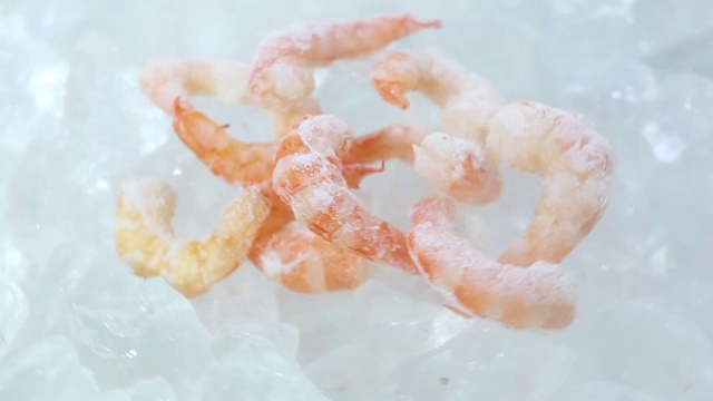在冰上旋转对虾视频素材
