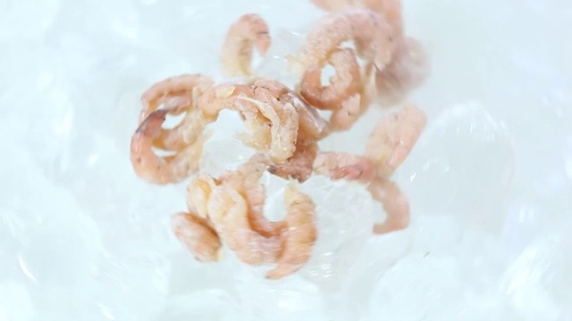 冰上旋转虾视频素材