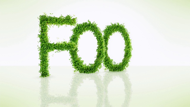 做成“FOOD”(食物)字形状的Cress视频素材
