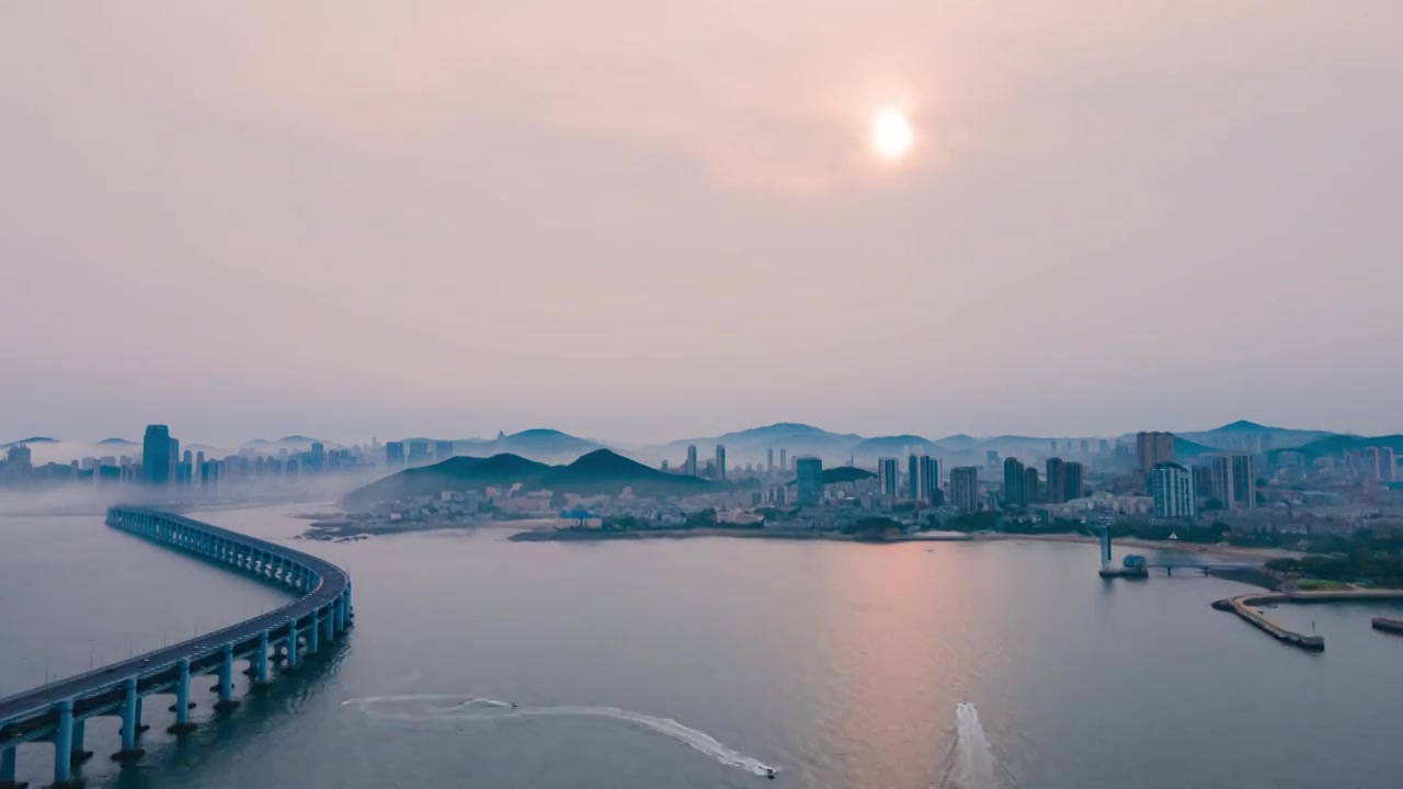 日落下的星海湾大桥延时视频下载