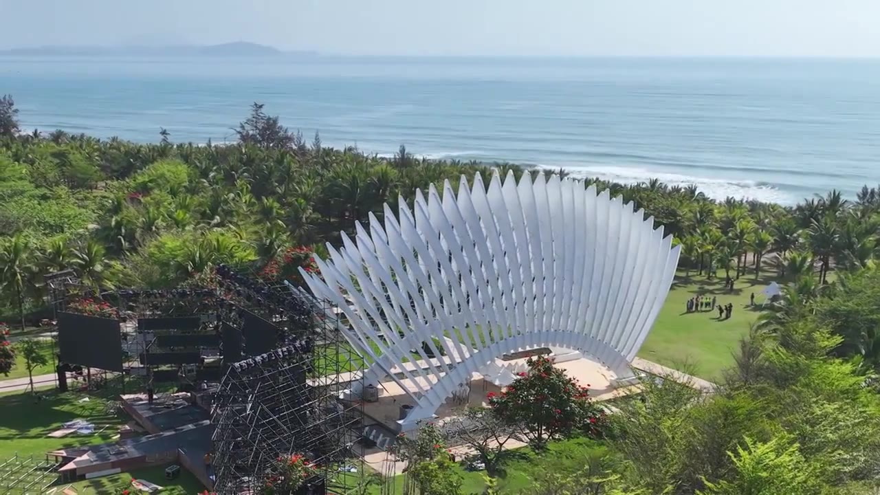 航拍三亚海棠湾红树林酒店建筑视频下载