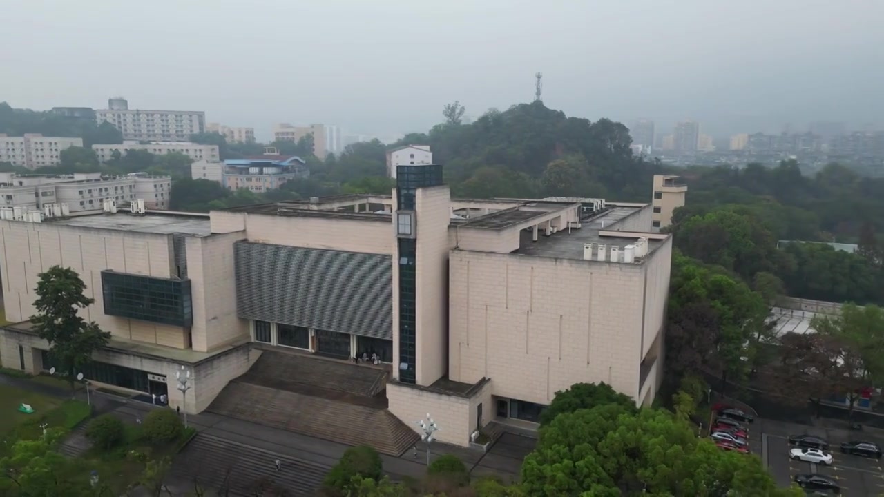 重庆西南大学校史馆建筑航拍视频下载