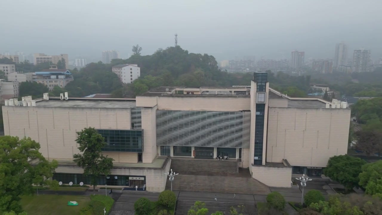重庆西南大学校史馆建筑航拍视频下载