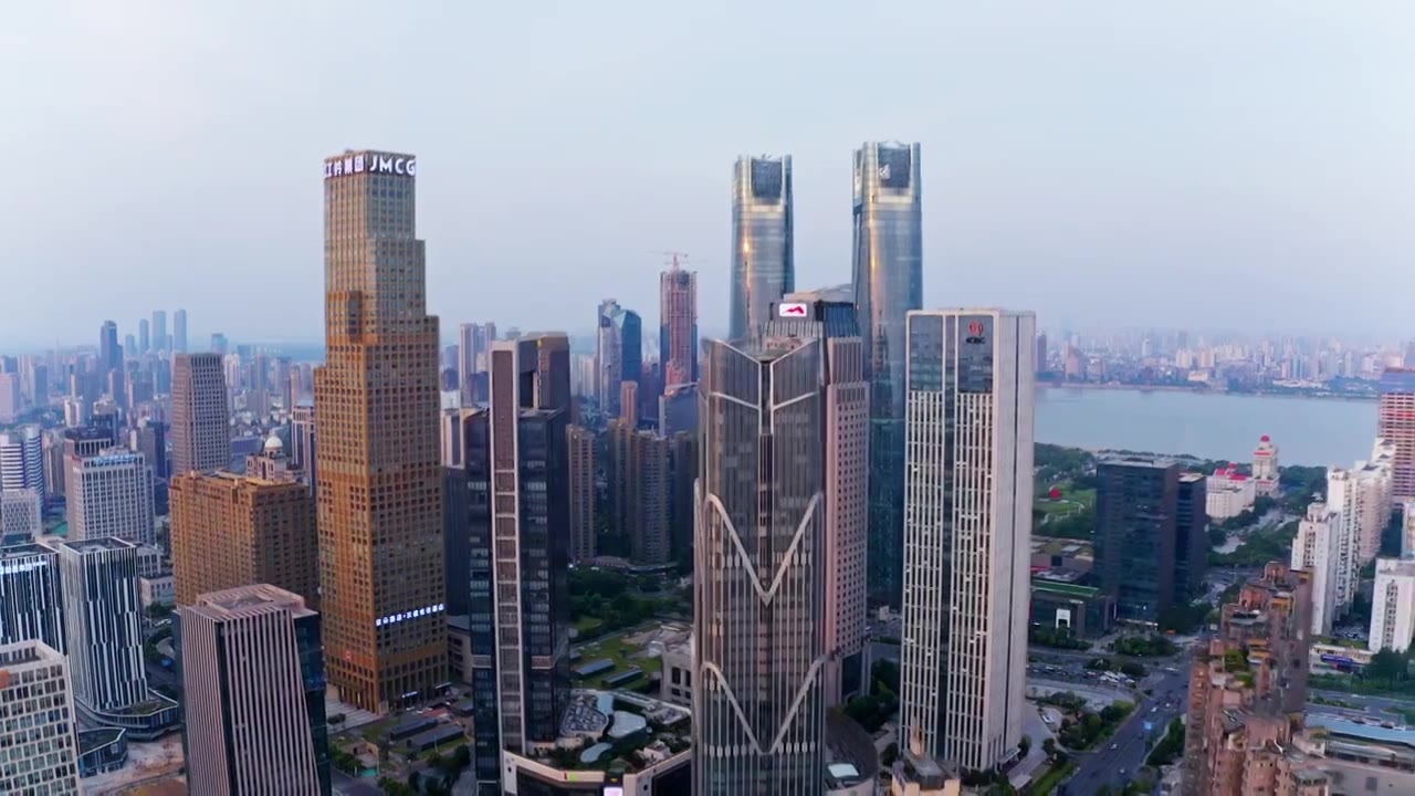 南昌红谷滩航拍城市视频素材