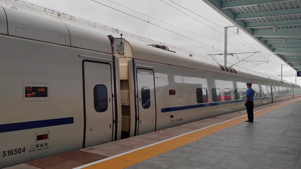 吉林敦化站进站的高铁动车视频下载