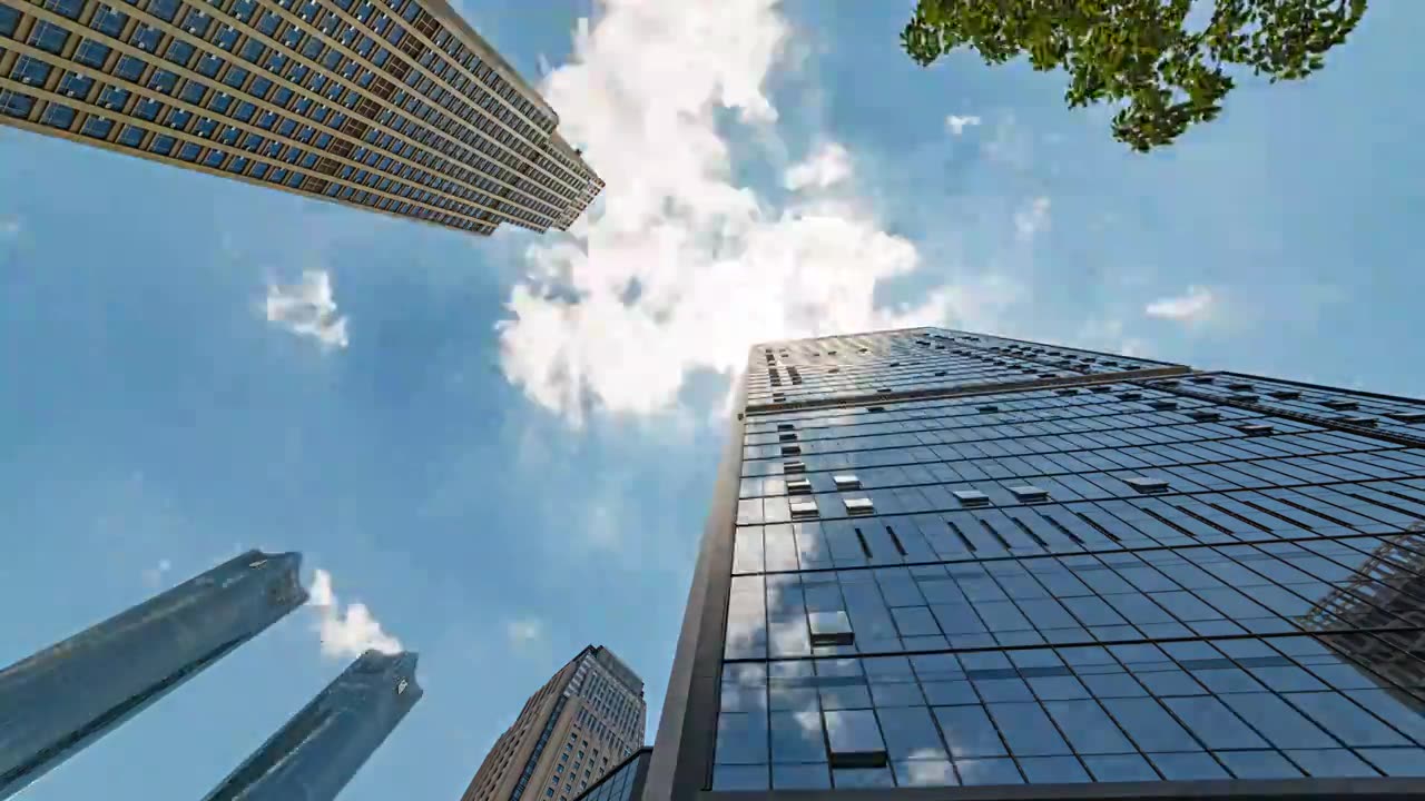 仰拍 城市建筑延时视频素材