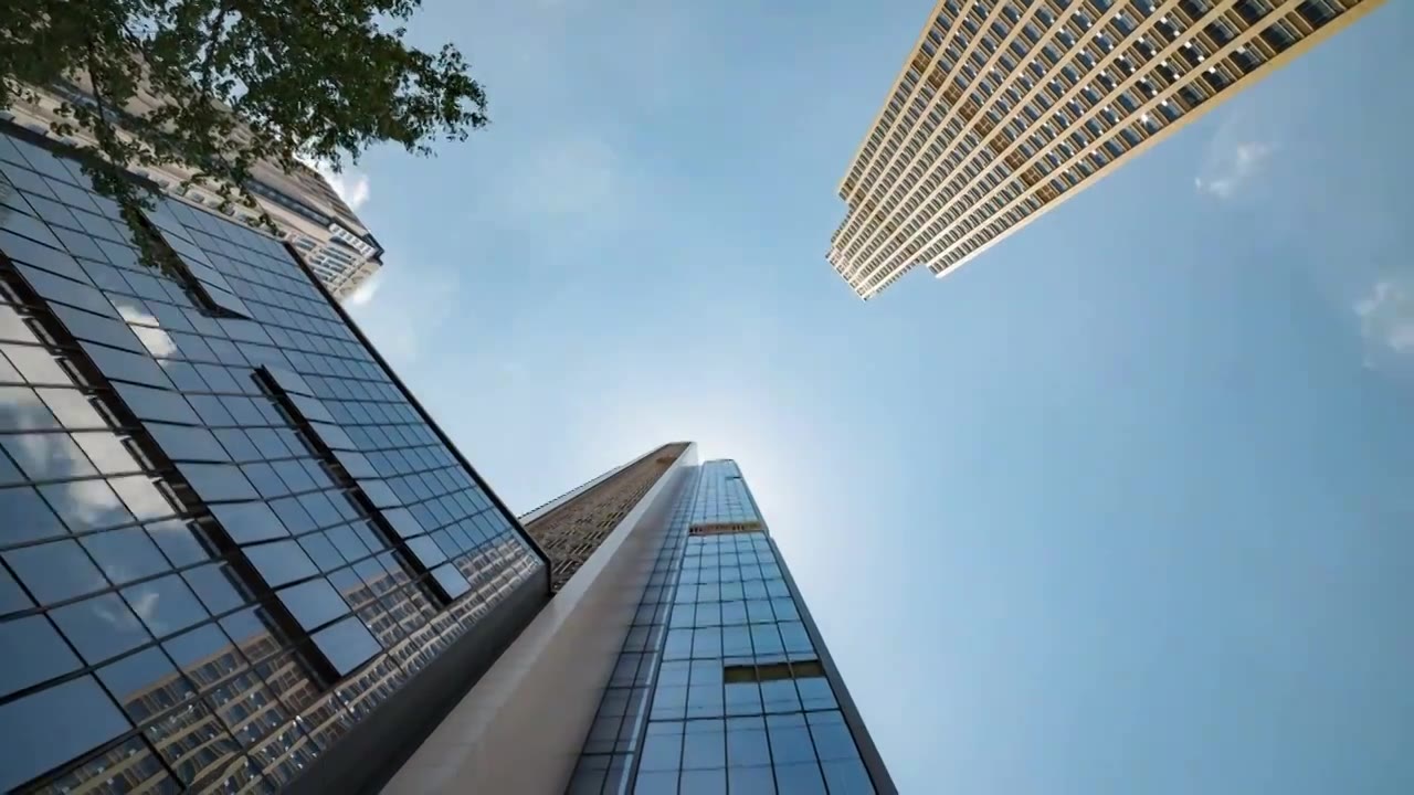 仰拍 城市建筑延时视频素材