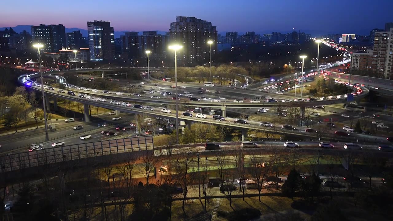 北京健翔桥晚高峰视频素材