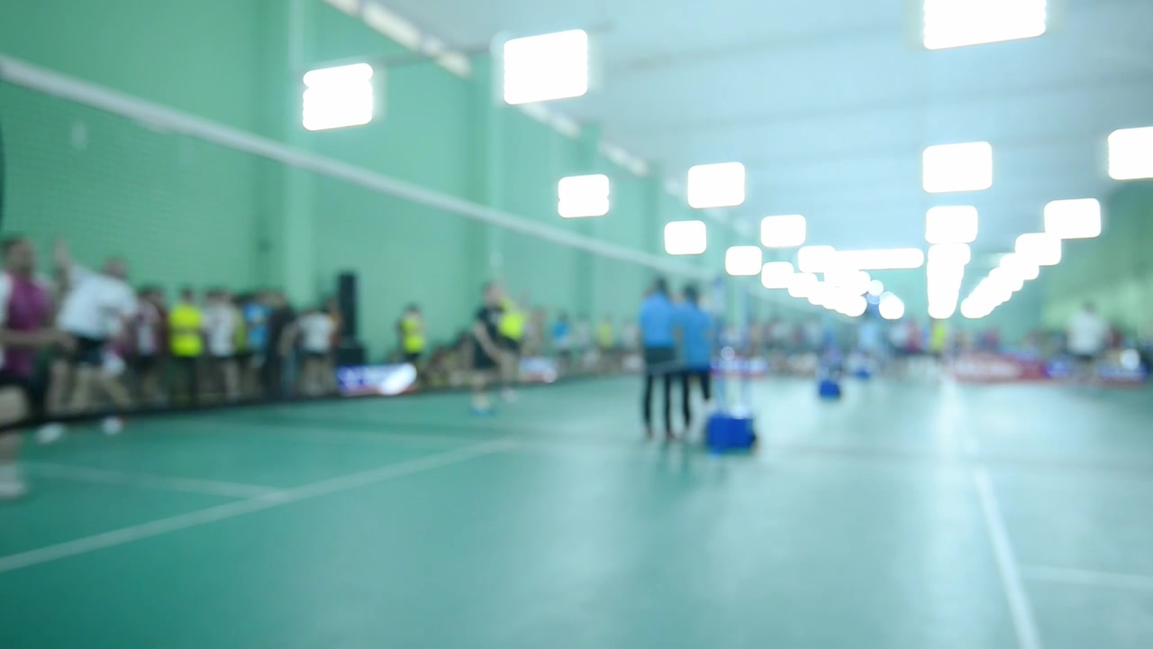 羽毛球馆比赛视频素材