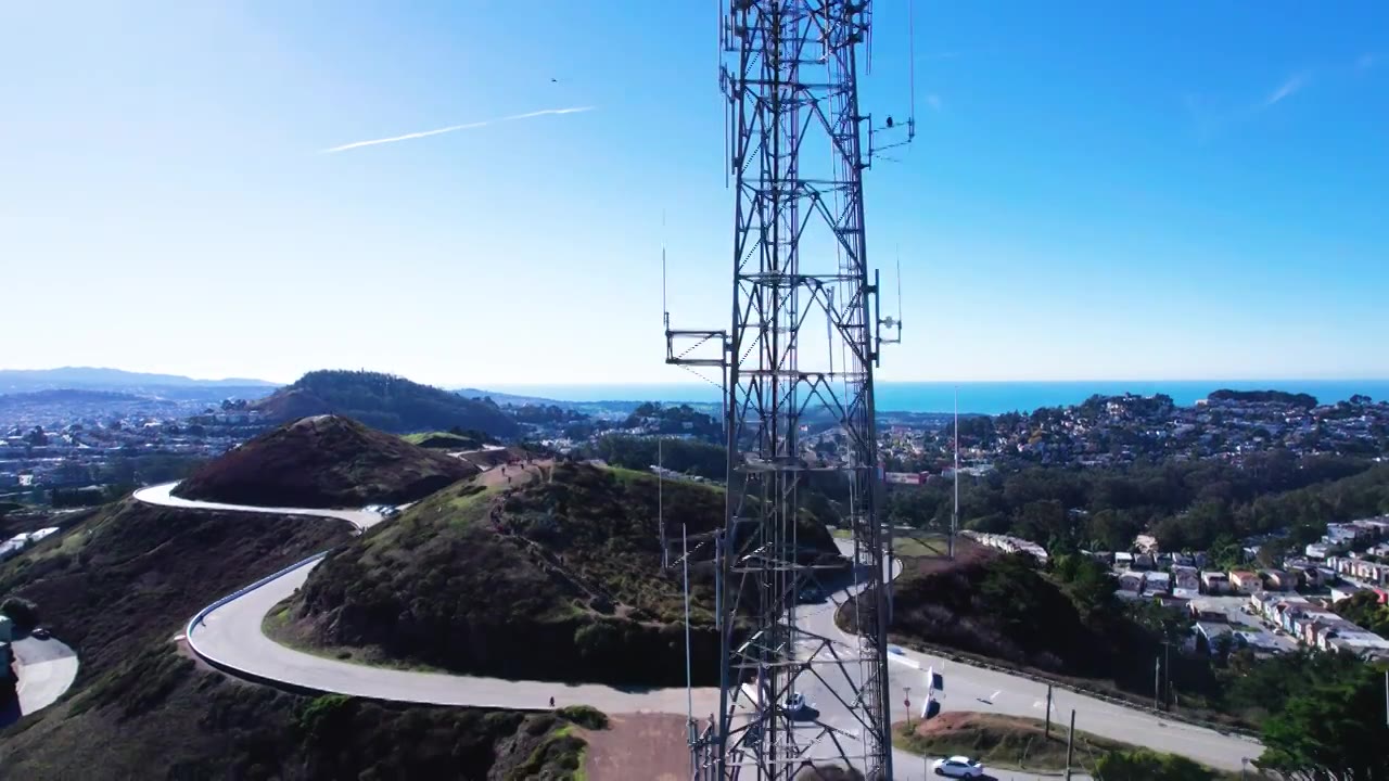 航拍旧金山双子峰鸟瞰城市全景风光视频下载
