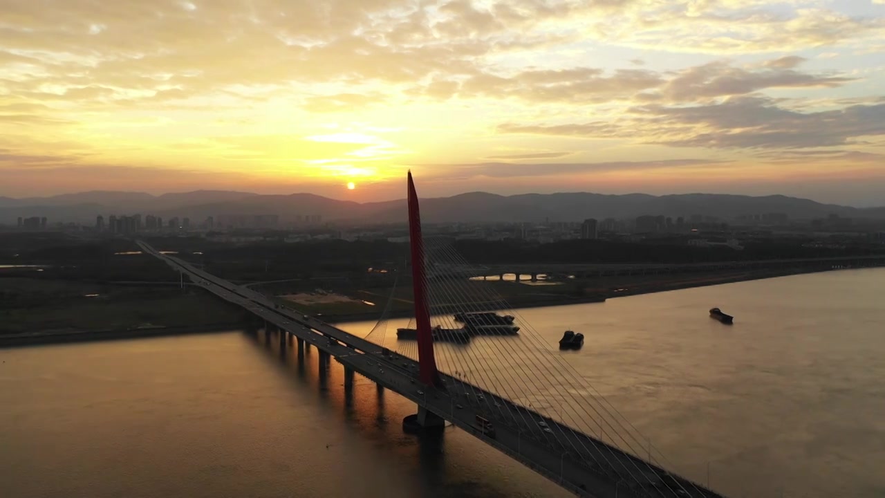 航拍南昌英雄大桥视频素材