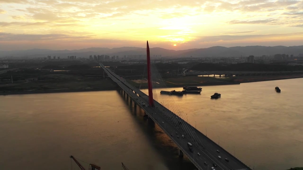 航拍南昌英雄大桥视频素材