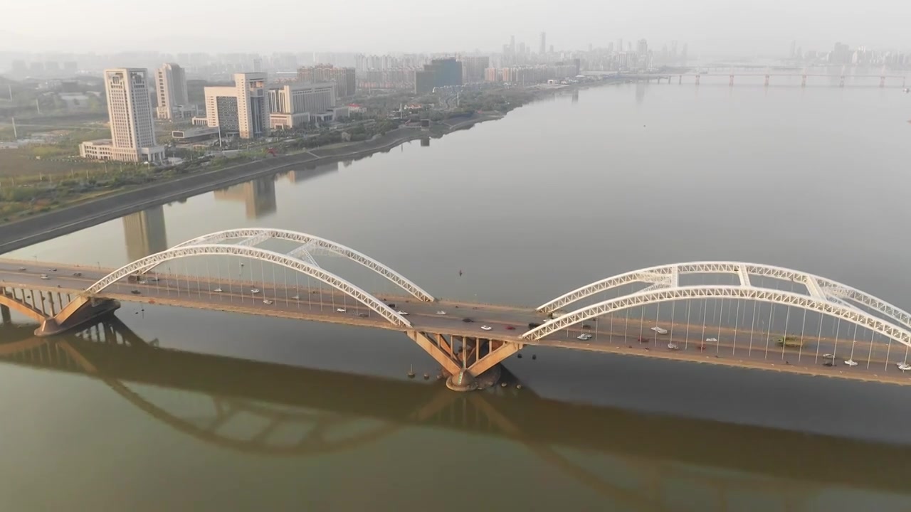 航拍南昌市生米大桥视频素材