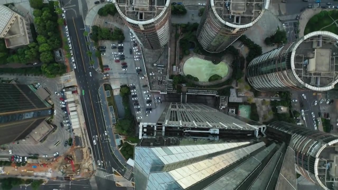 航拍南昌市金融中心建筑群视频素材