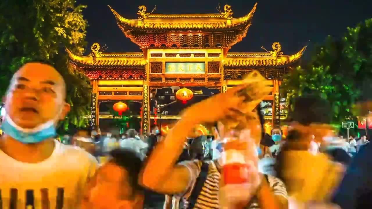8K南京夫子庙夜景延时视频素材